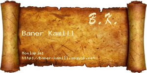 Baner Kamill névjegykártya